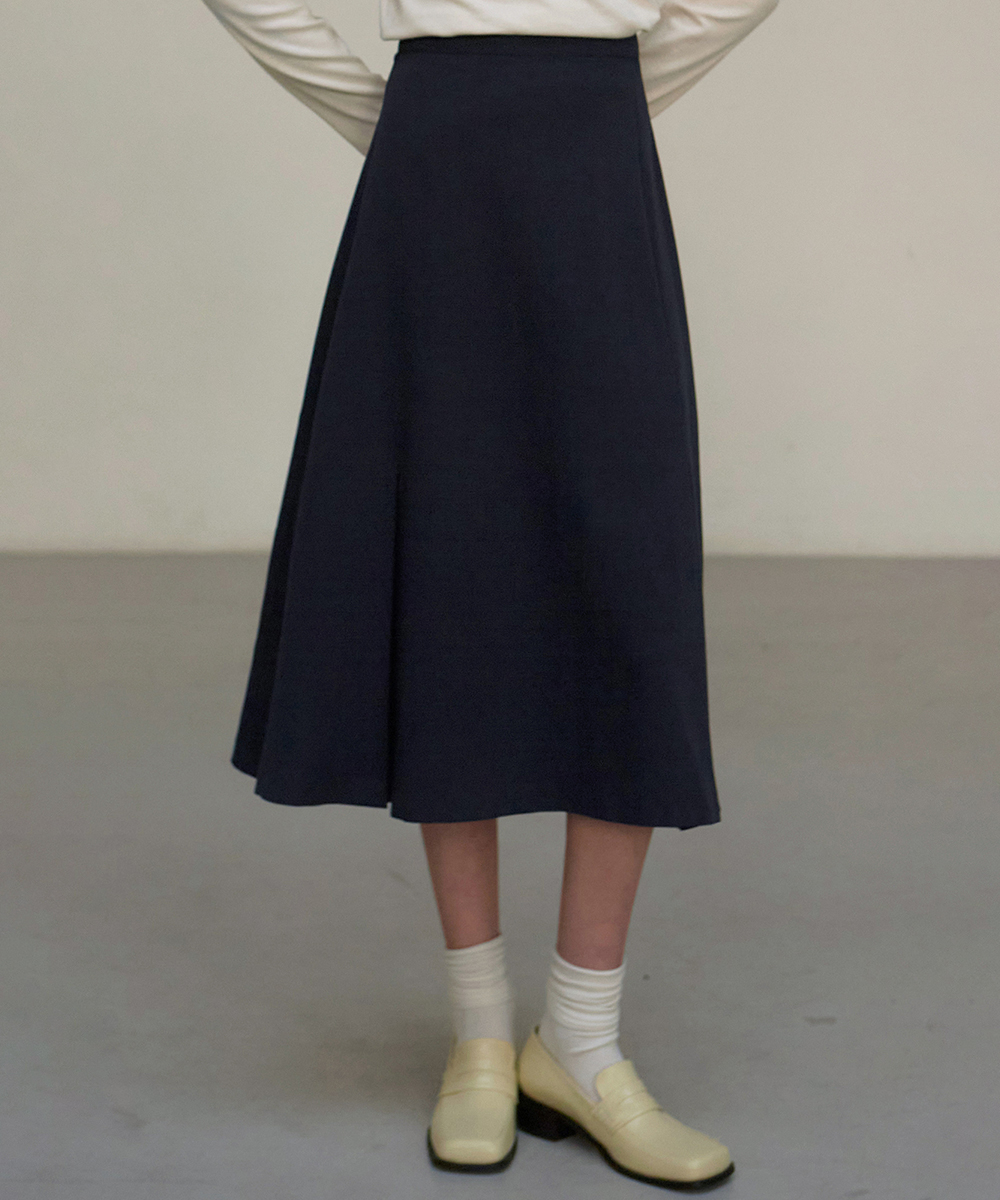 CLASSIC FLARE SKIRT_NAVY - NICKNICOLE