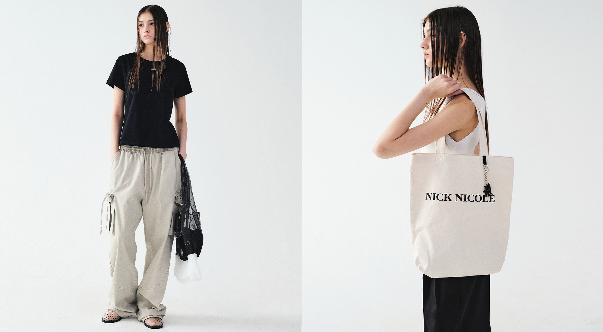 ESSENTIAL LEATHER SQUARE BAG_BLACK - 닉앤니콜