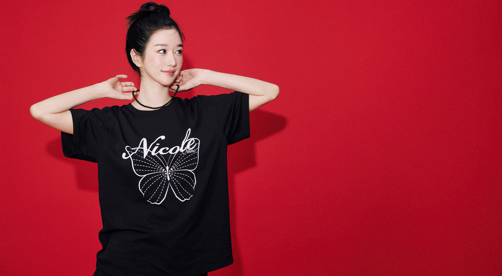 NICOLE PINTUCK CROP TEE_PINK - NICKNICOLE