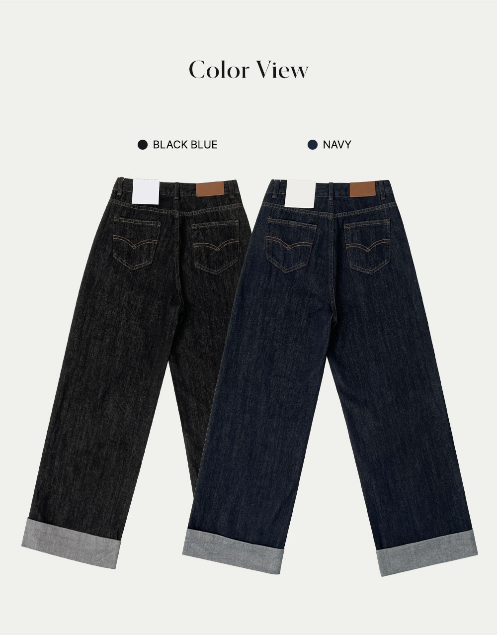 ノンフェードロールアップステッチローデニムパンツ