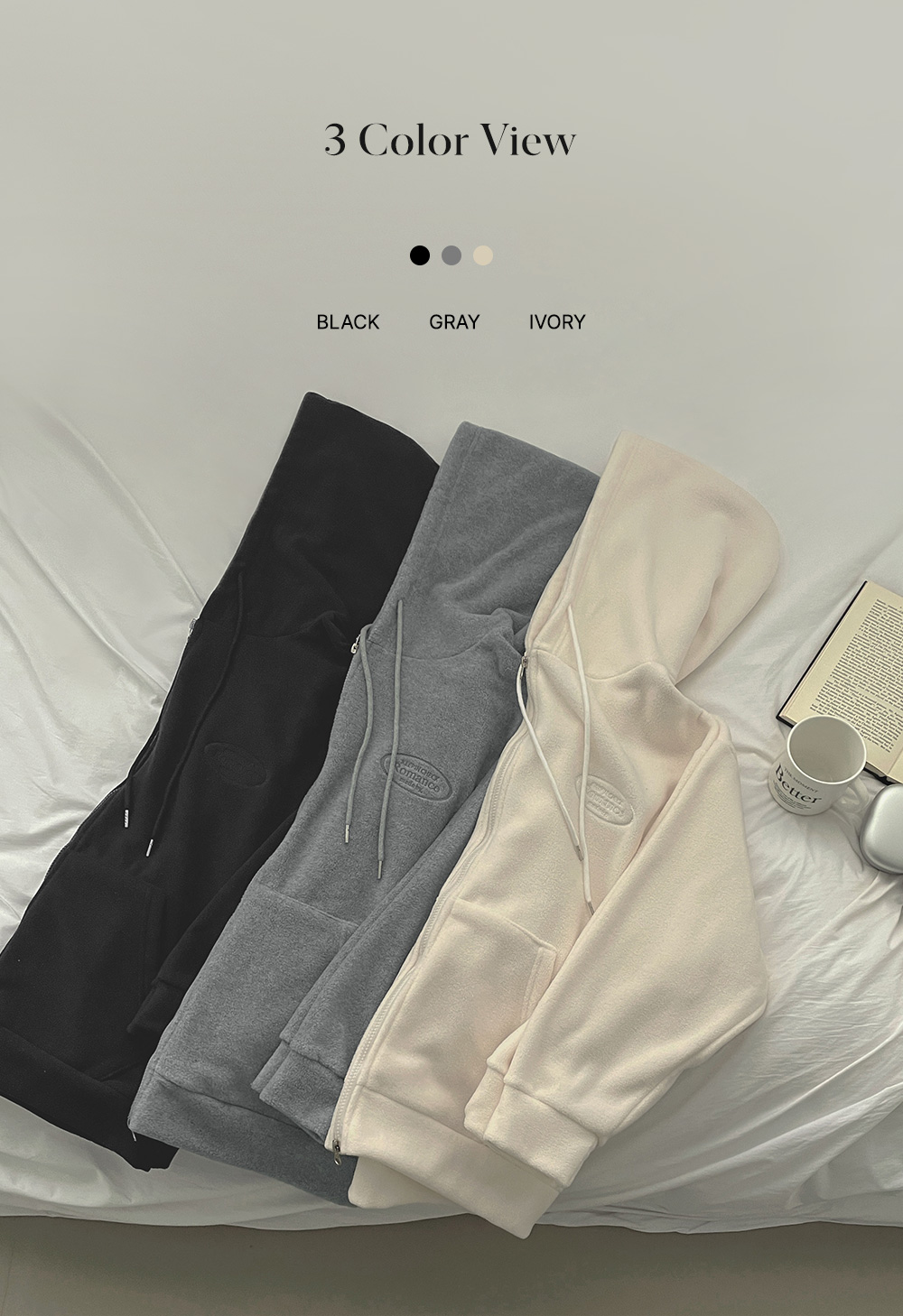 3color/2way)ステッチフード付きパーカー | ファッション通販サイト NUGU