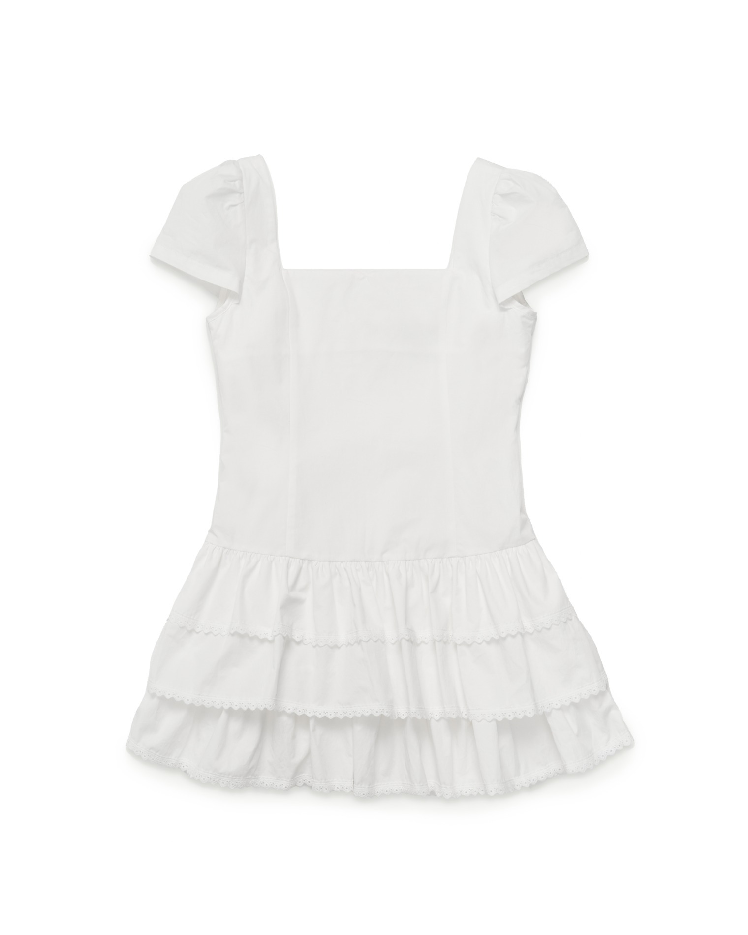 【韓国 Jenny over willow】Tiered Mini Dress (White) Jenny over willow Items | 60% - Asian Fashion Online Store