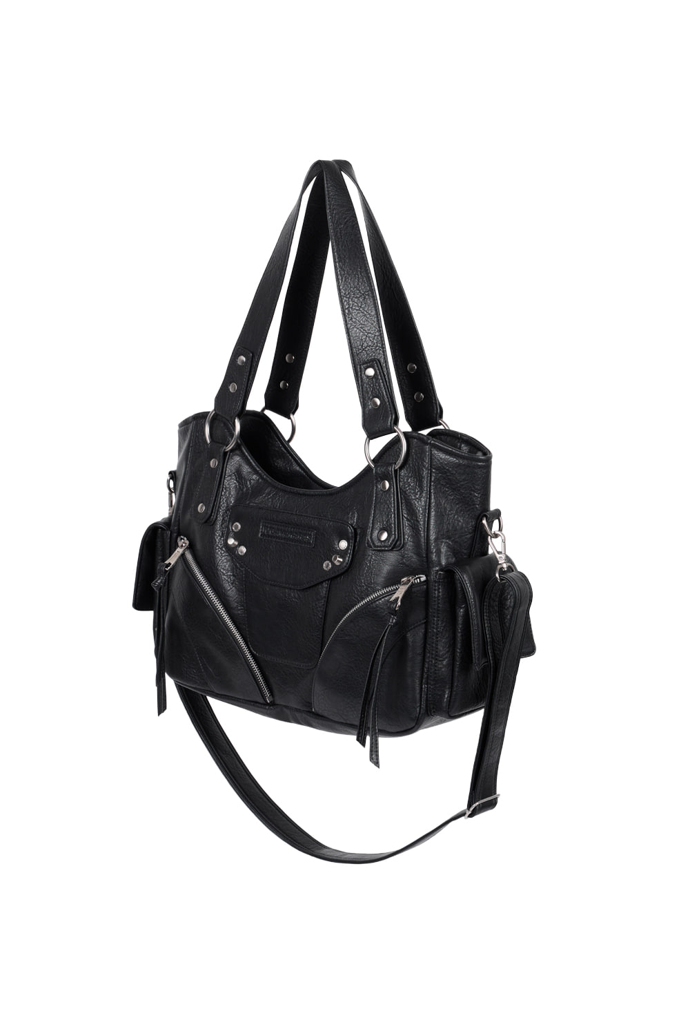 【IUGAMAKARAS】バッグ Bread Leather Shoulder Bag (Black) IUGAMAKARAS] IUGA Laced Ribbon Leather Shoulder Bag (Black