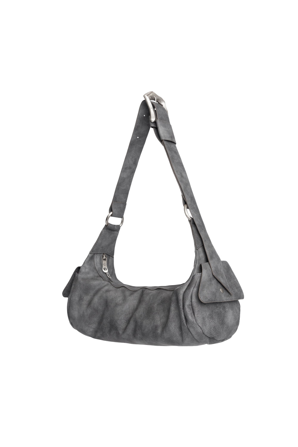 IUGAMAKARAS★韓国★男女兼用★H-Buckle Banana Leather Bag H-Buckle Banana Leather Bag (Black) - IUGAMAKARAS