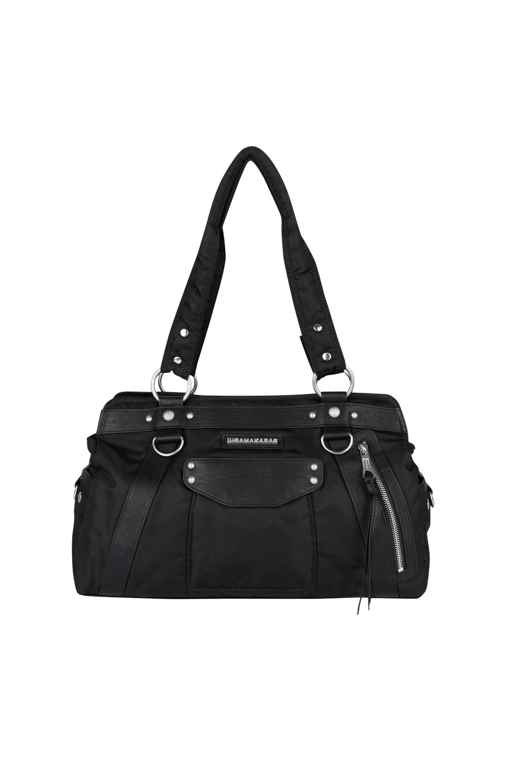 大人気 【IUGAMAKARAS】 Studded Strap ★送料・関税込★ IUGAMAKARAS】Studded Nylon Shoulder Bag☆男女共用/追跡付