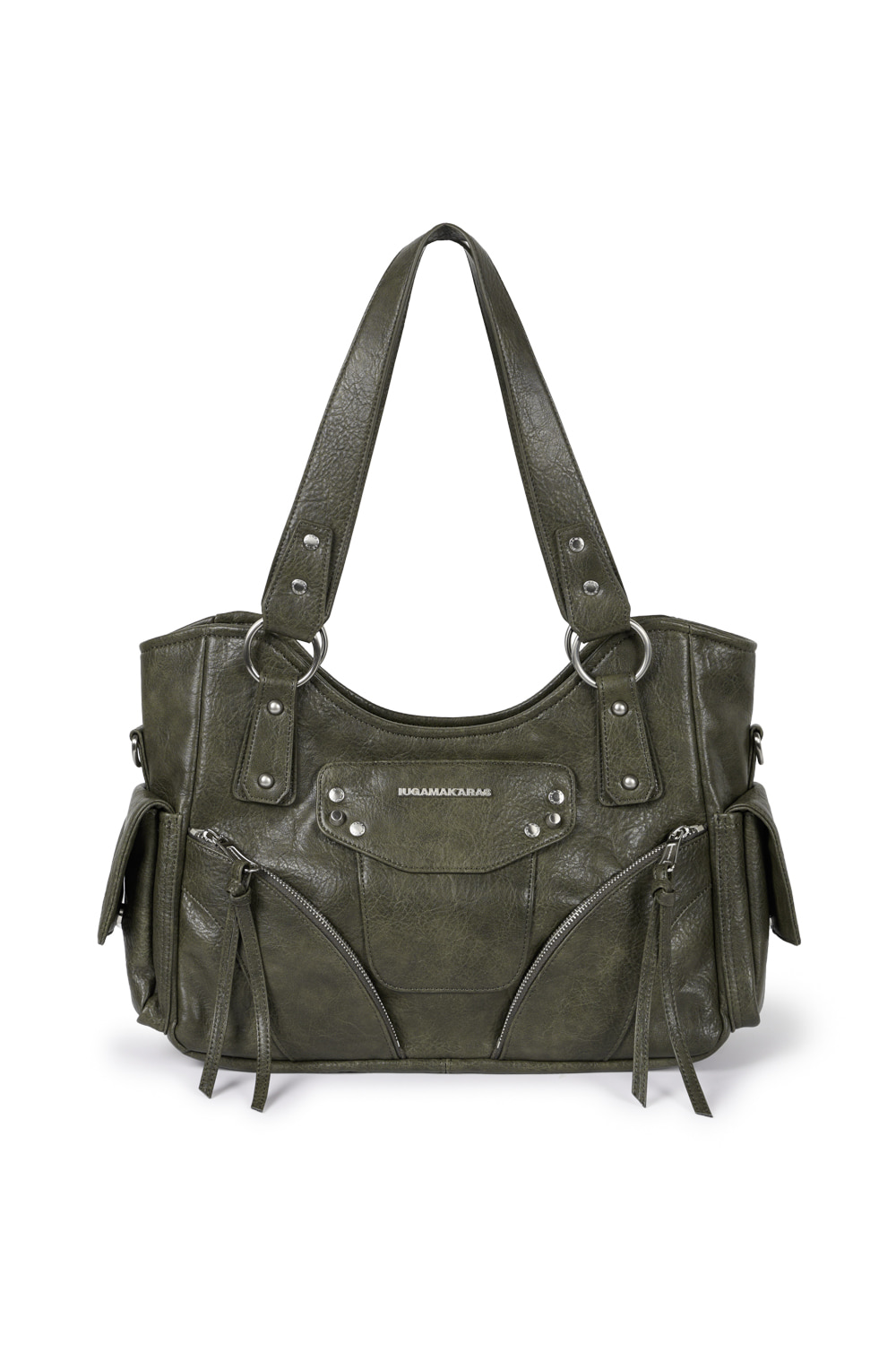 ショルダーバッグ・ポシェット IUGAMAKARAS Studded Leather Shoulder Bag 5FT852 06.26 예약 배송] Studded Leather Shoulder Bag (Khaki