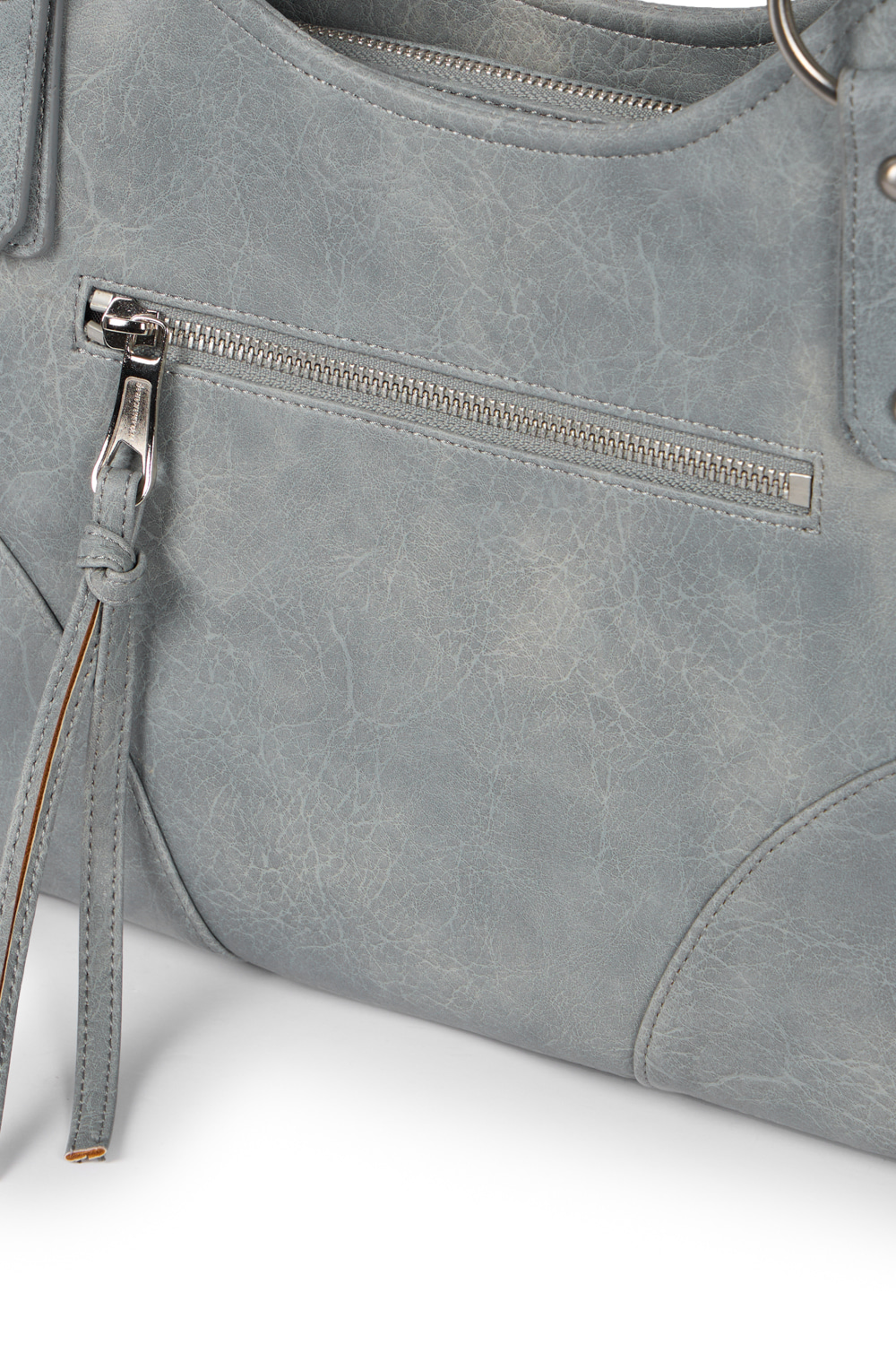 Studded Leather Shoulder Bag (Sky Blue) - IUGAMAKARAS