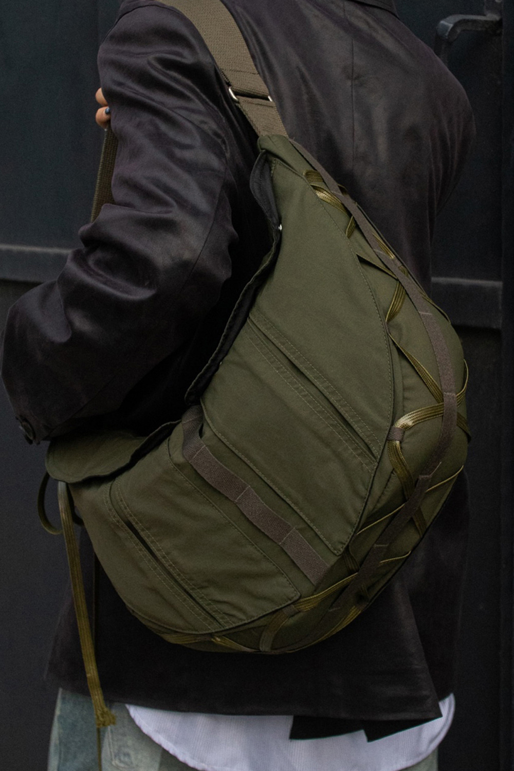 Taped Shoulder Bag (Khaki) - IUGAMAKARAS