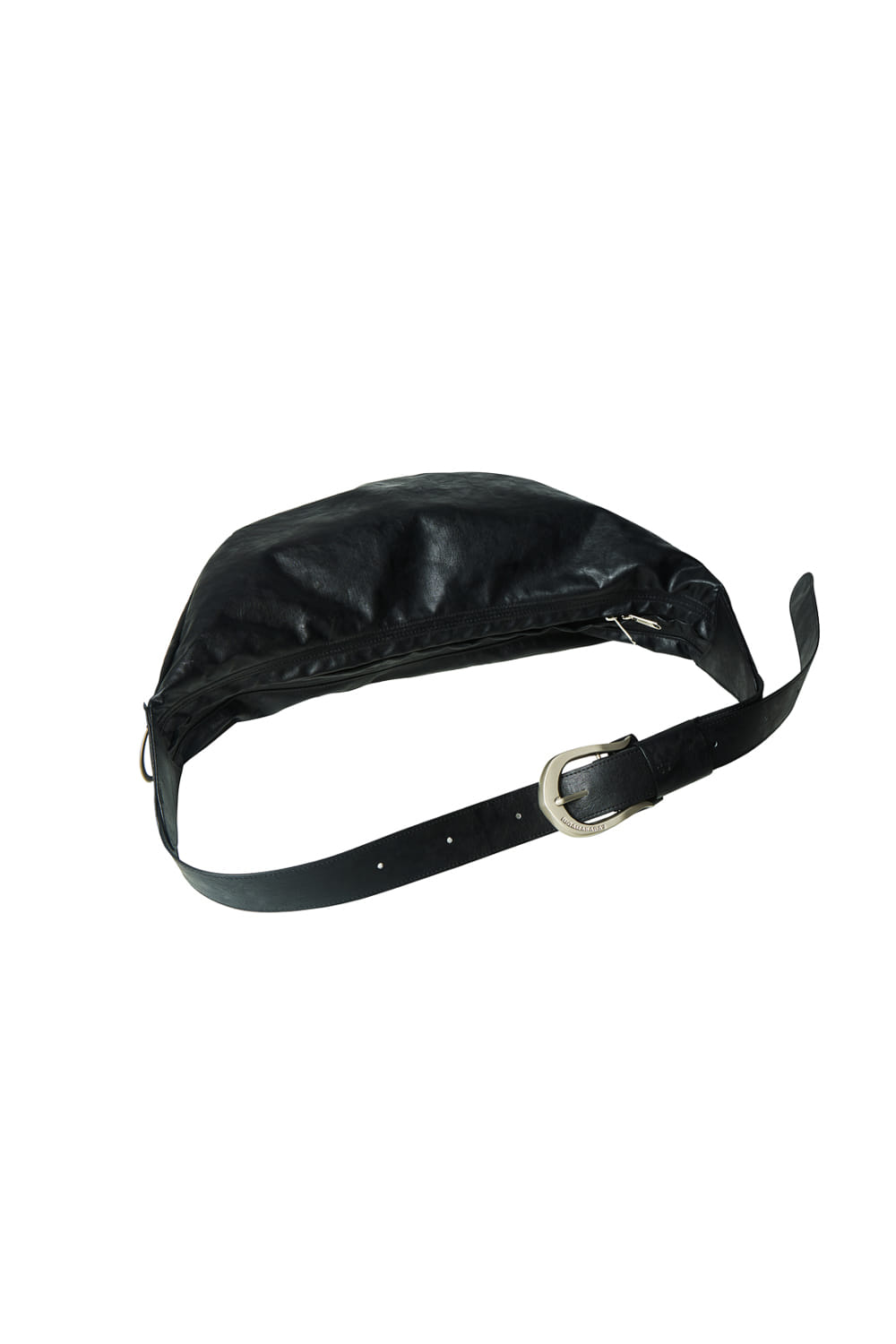 IUGAMAKARAS★韓国★男女兼用★H-Buckle Banana Leather Bag H-Buckle Banana Leather Bag (Black) - IUGAMAKARAS