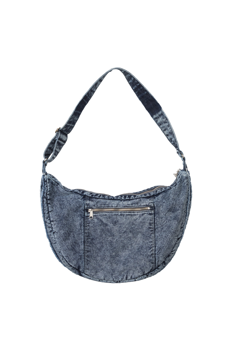 韓国商品/IUGAMAKARAS Washed Denim Shoulder Bag Washed Denim Shoulder Bag (Blue) - IUGAMAKARAS