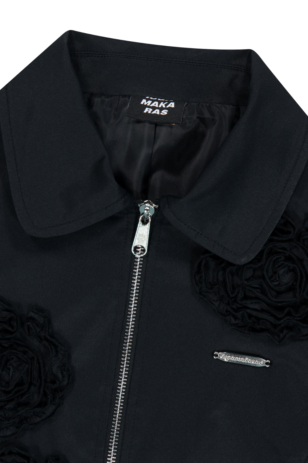 【IUGAMAKARAS】Flowers Zip-Up Jacket ジャケット Flowers Zip-Up Jacket (Black) - IUGAMAKARAS