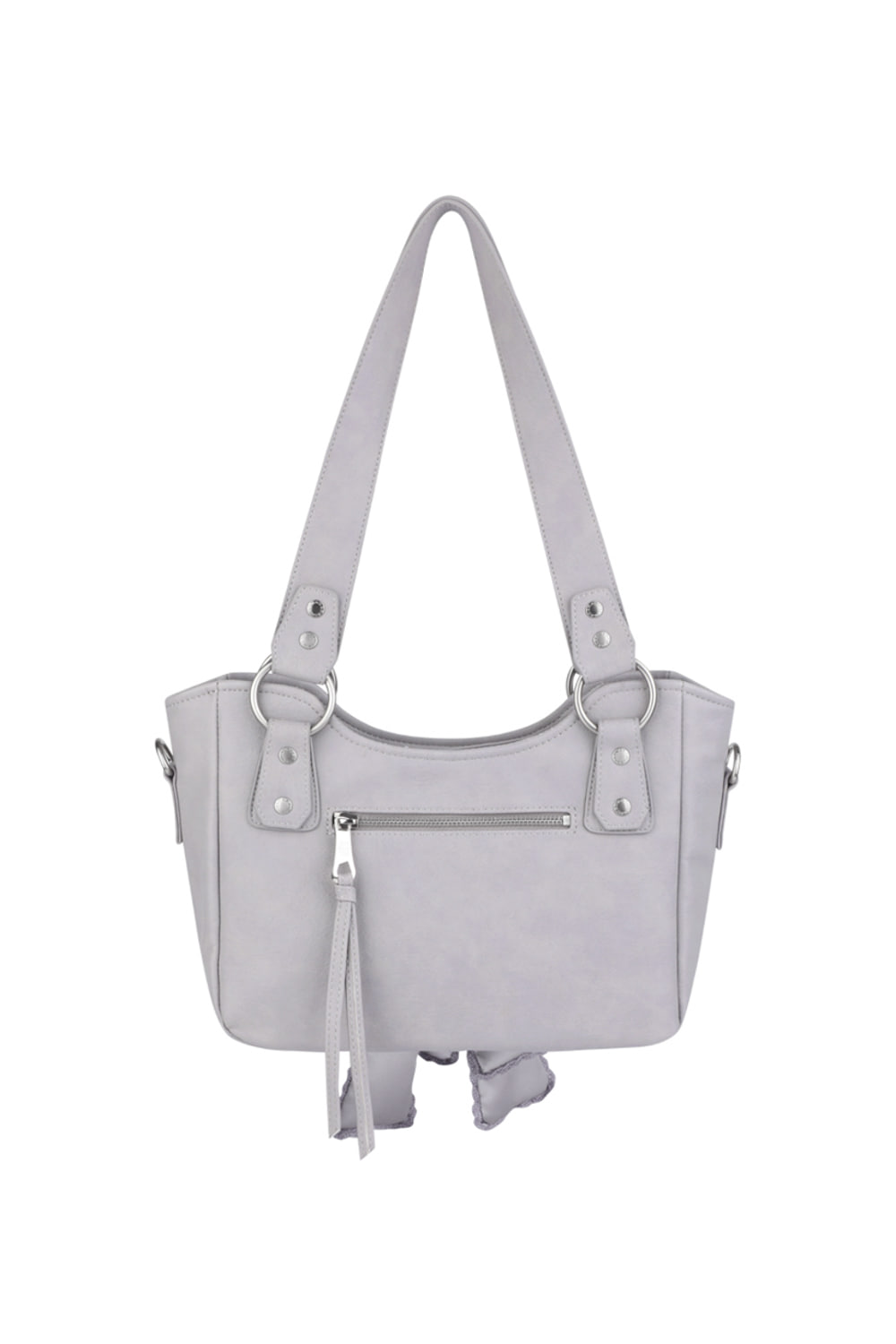 Laced Ribbon Leather Shoulder Bag (Light Purple) - IUGAMAKARAS