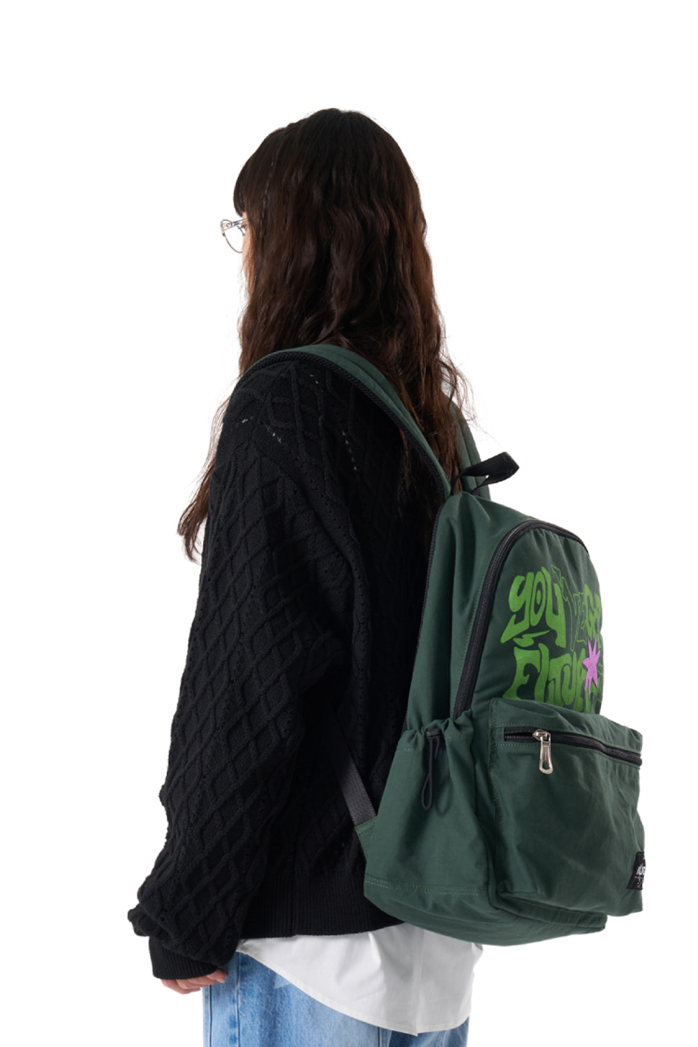IUGAMAKARAS★韓国★男女兼用★Printed Twill Pocket Backpack Printed Twill Pocket Backpack (Green) - IUGAMAKARAS