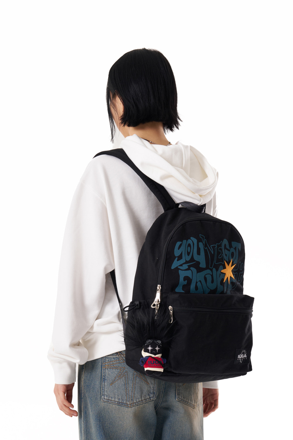IUGAMAKARAS★韓国★男女兼用★Printed Twill Pocket Backpack IUGAMAKARAS☆韓国☆男女兼用☆Printed Twill Pocket Backpack