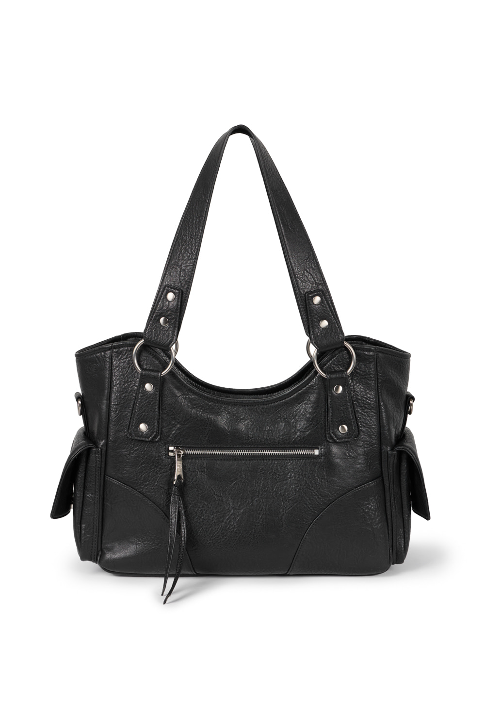 ショルダーバッグ・ポシェット ^IUGAMAKARAS^ Studded Leather Shoulder Bag Silver IUG24B06SV IUGAMAKARAS | Outfit of the day with 'Studded Leather