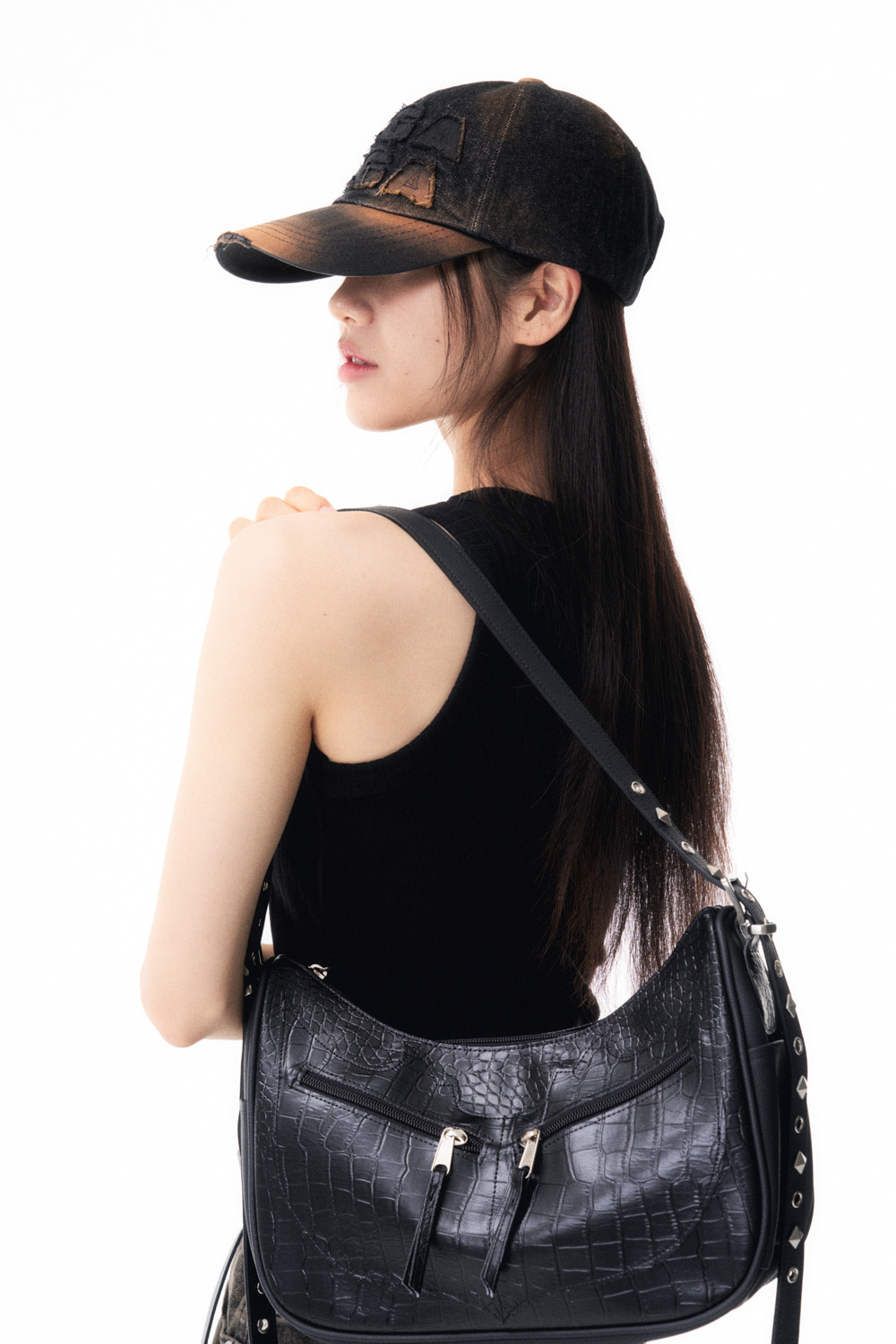[IUGAMAKARAS] Washed Patch Ball Cap /追跡付 Washed Patch Ball Cap (Black) - IUGAMAKARAS