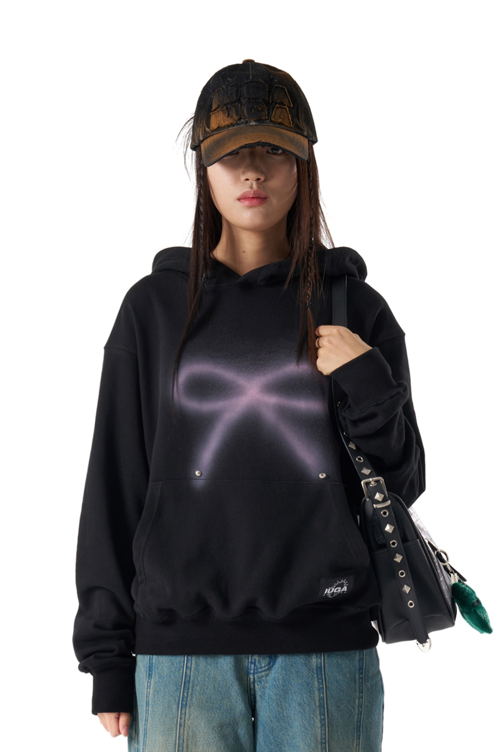 [IUGAMAKARAS] Washed Patch Ball Cap /追跡付 Washed Patch Ball Cap (Black) - IUGAMAKARAS