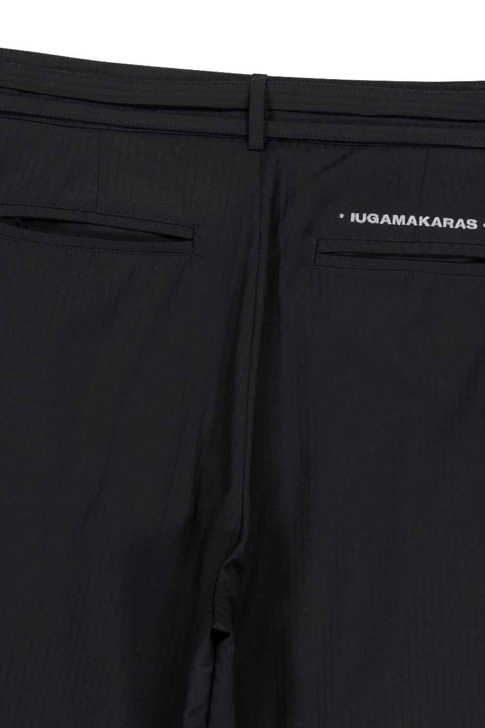 Belted Striped Trousers (Black) - IUGAMAKARAS