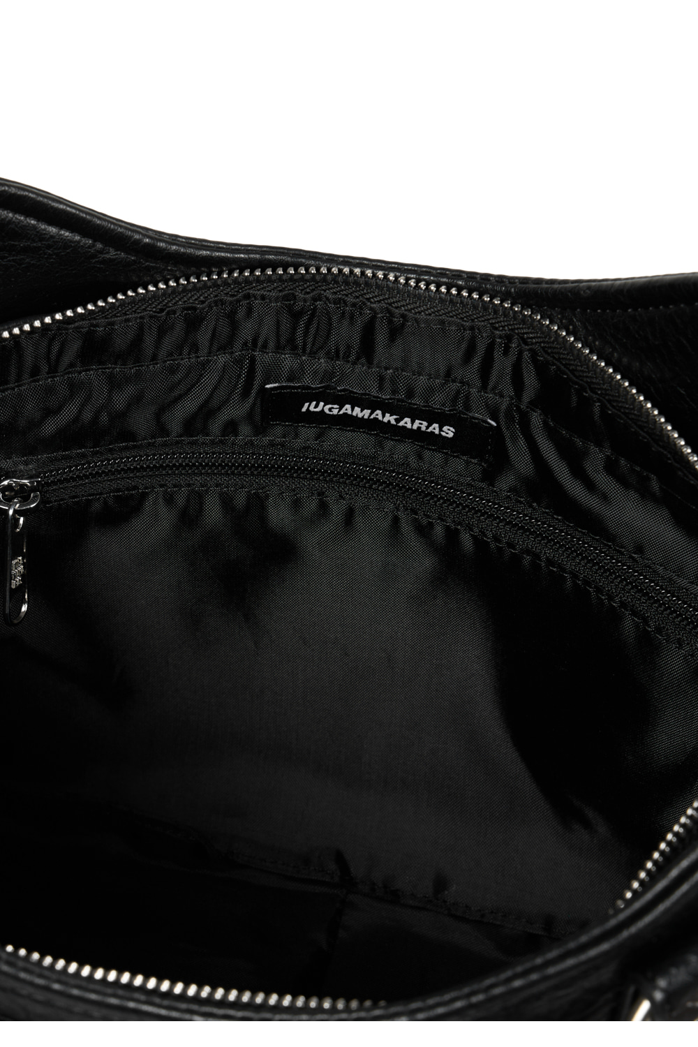 Studded Leather Mini Shoulder Bag (Black) - IUGAMAKARAS