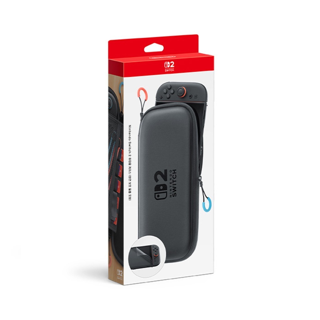닌텐도 스위치2 휴대용 케이스 파우치 필름 포함 세트 블랙 정품 | Playswitch
