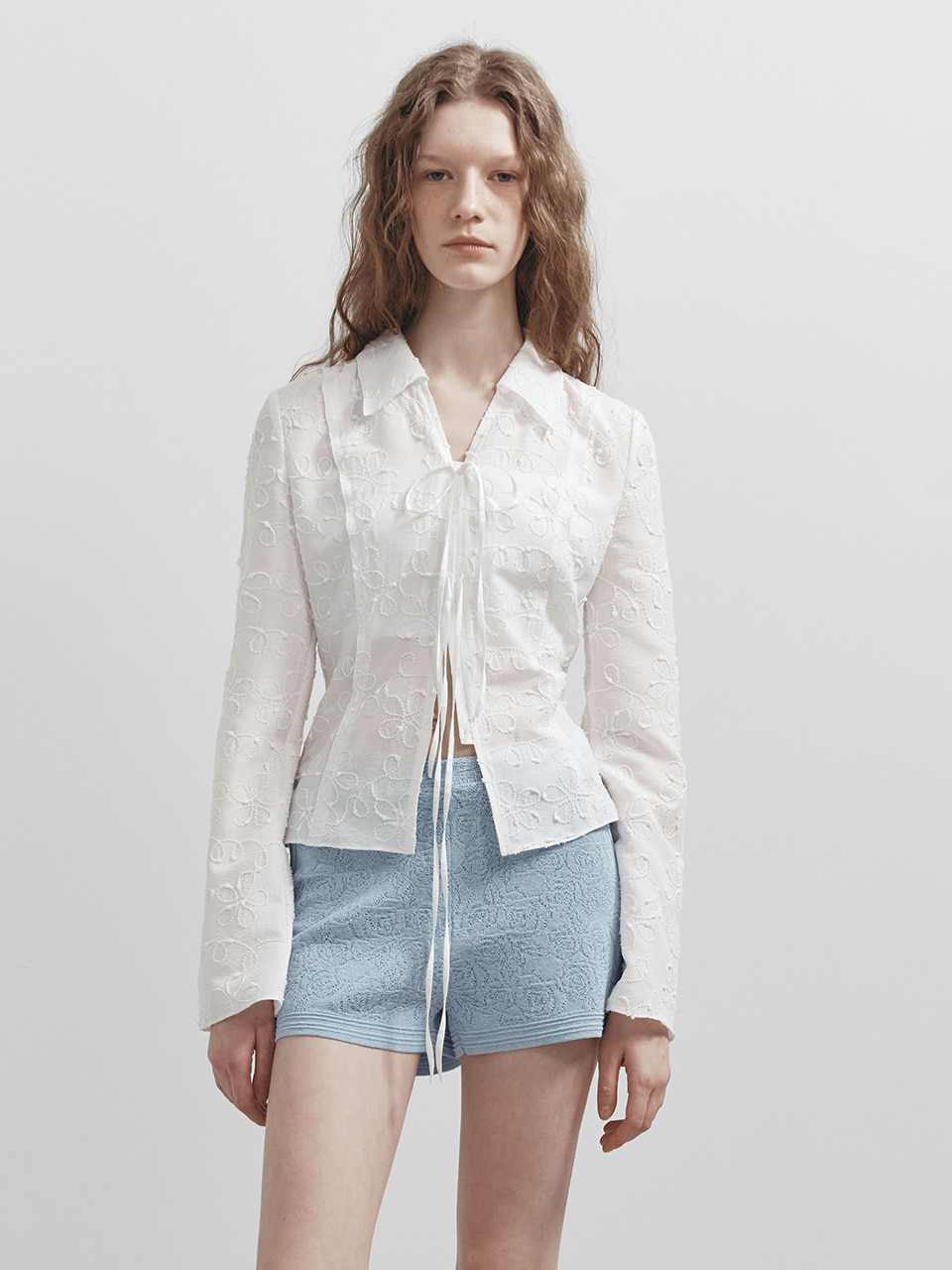 Flower Ribbon Blouse VW5SB131_2color - RAIVE