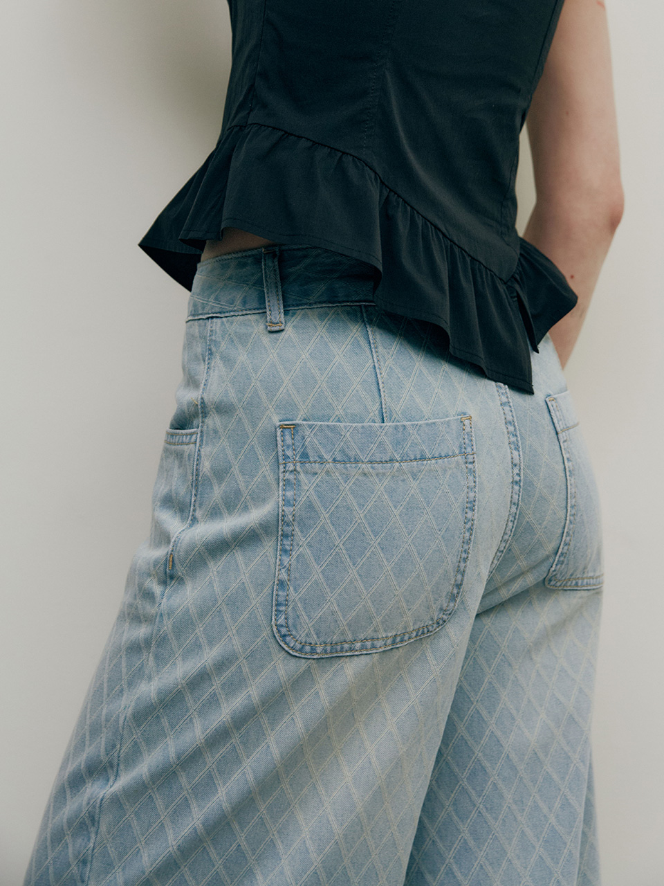 ★RAIVE★ Wide Denim Pants in L/Blue VJ4ML185AM ☆RAIVE☆ Wide Denim Pants in L/Blue VJ4ML185AM (RAIVE