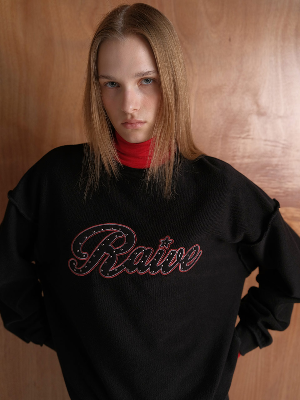 Raive Logo Embroidery Sweatshirt VW5WE634_2color | RAIVE