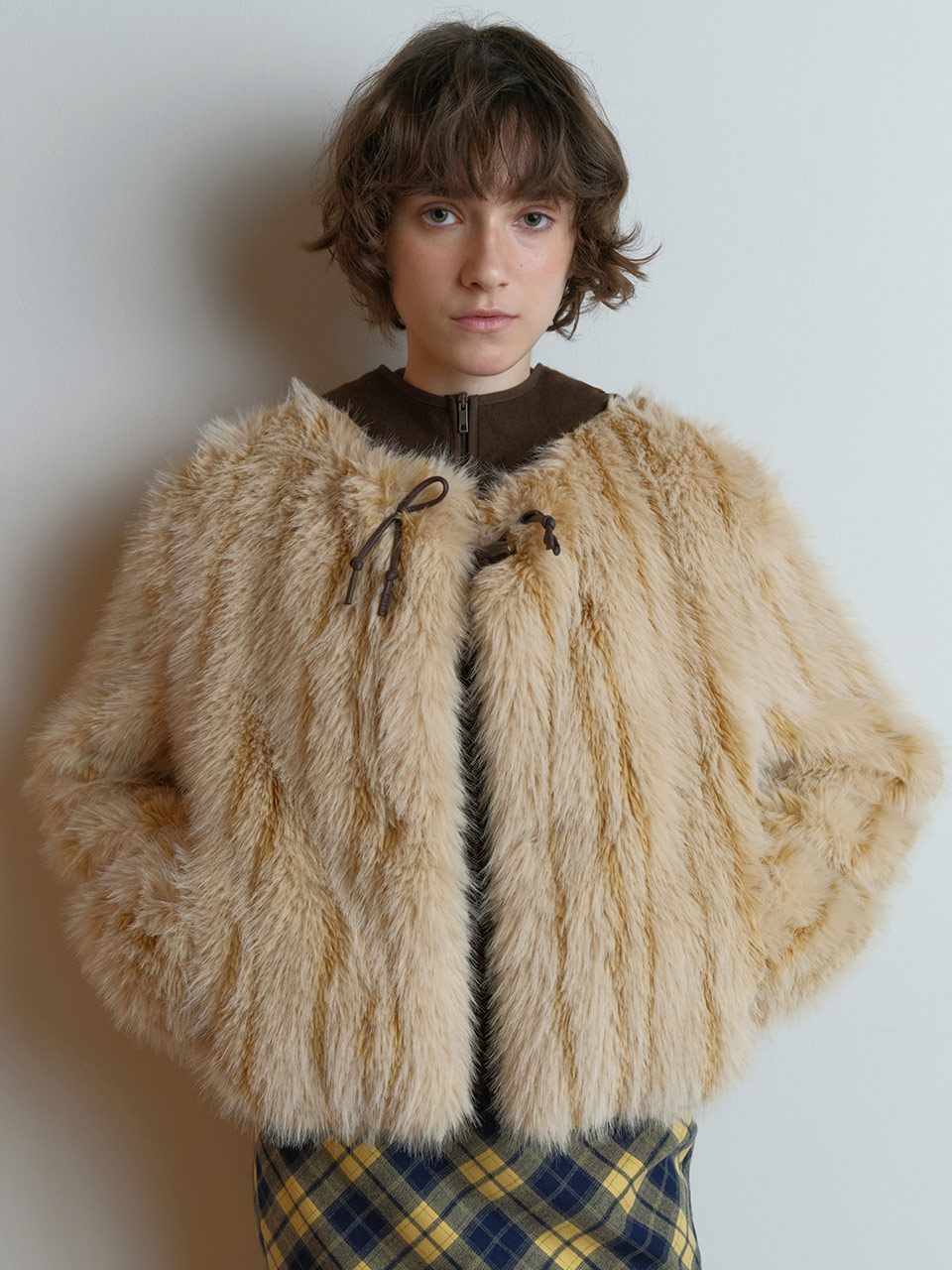 Duffel Fur Jacket in Beige VF5WJ101-91 | RAIVE