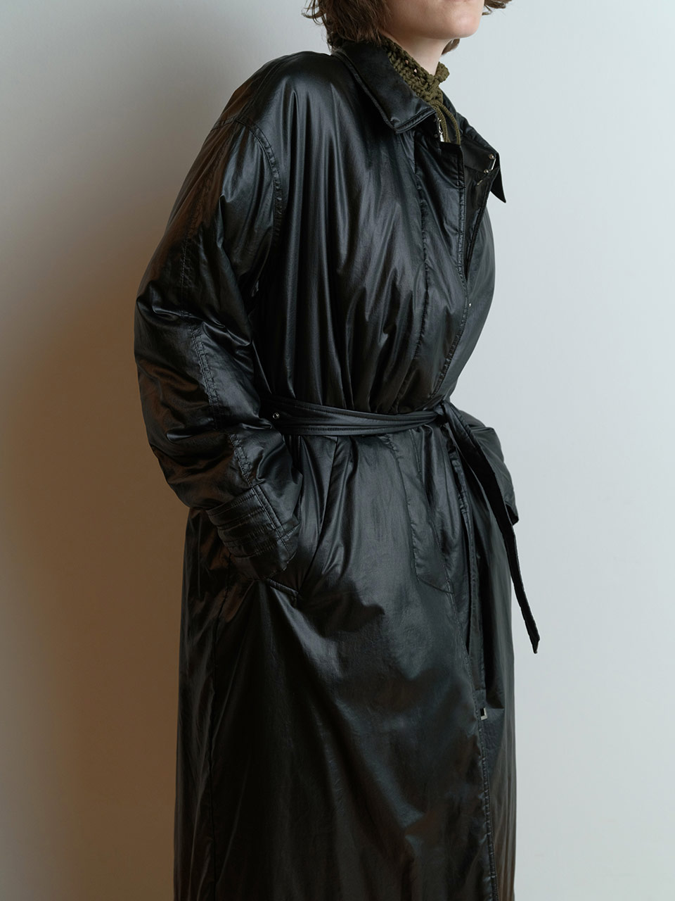 Padded Balmacaan Coat in Black VP5WM441-10 - RAIVE