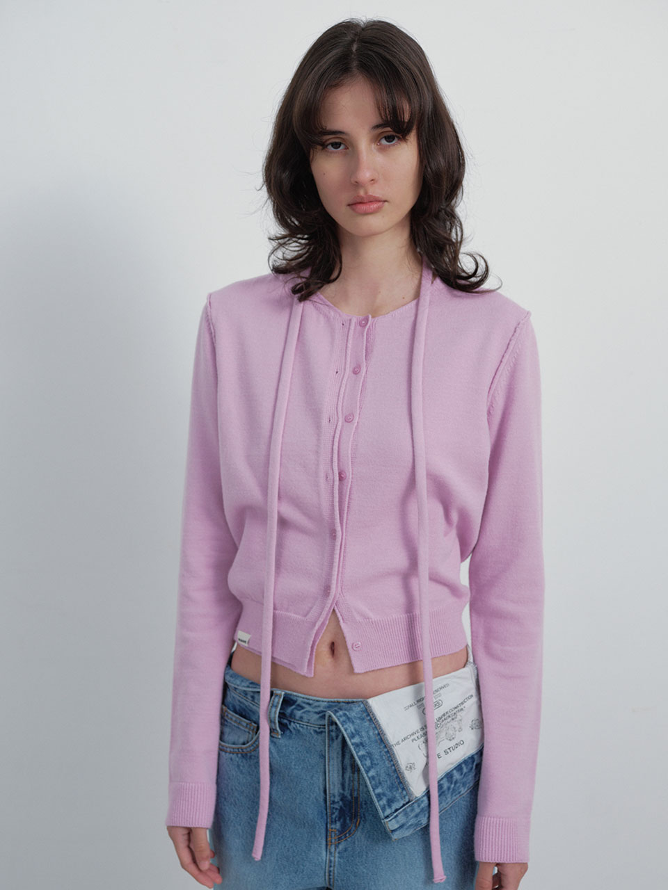 Tie Knit Cardigan VK6SD155_3color - RAIVE