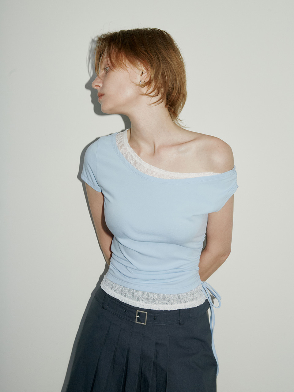 ★RAIVE★ Back Shirring Onepiece in D/Grey VW3AO30013 商品 - 商品 - RAIVE