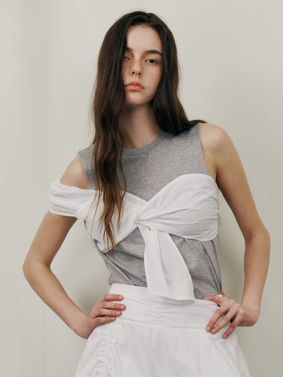 ★RAIVE★ Back Shirring Onepiece in D/Grey VW3AO30013 商品 - 商品 - RAIVE