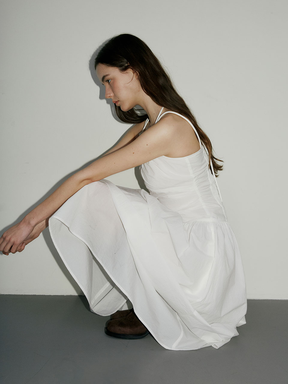 RAIVE ♥ Shirring Sleeveless Long Dress /追跡付 Shirring Jersey Jacquard