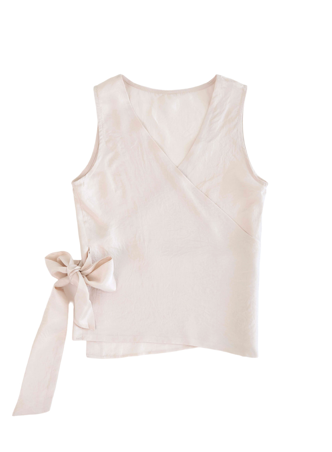 [2ND] Sheer pearl sleeveless (Blush pink) - Hasta