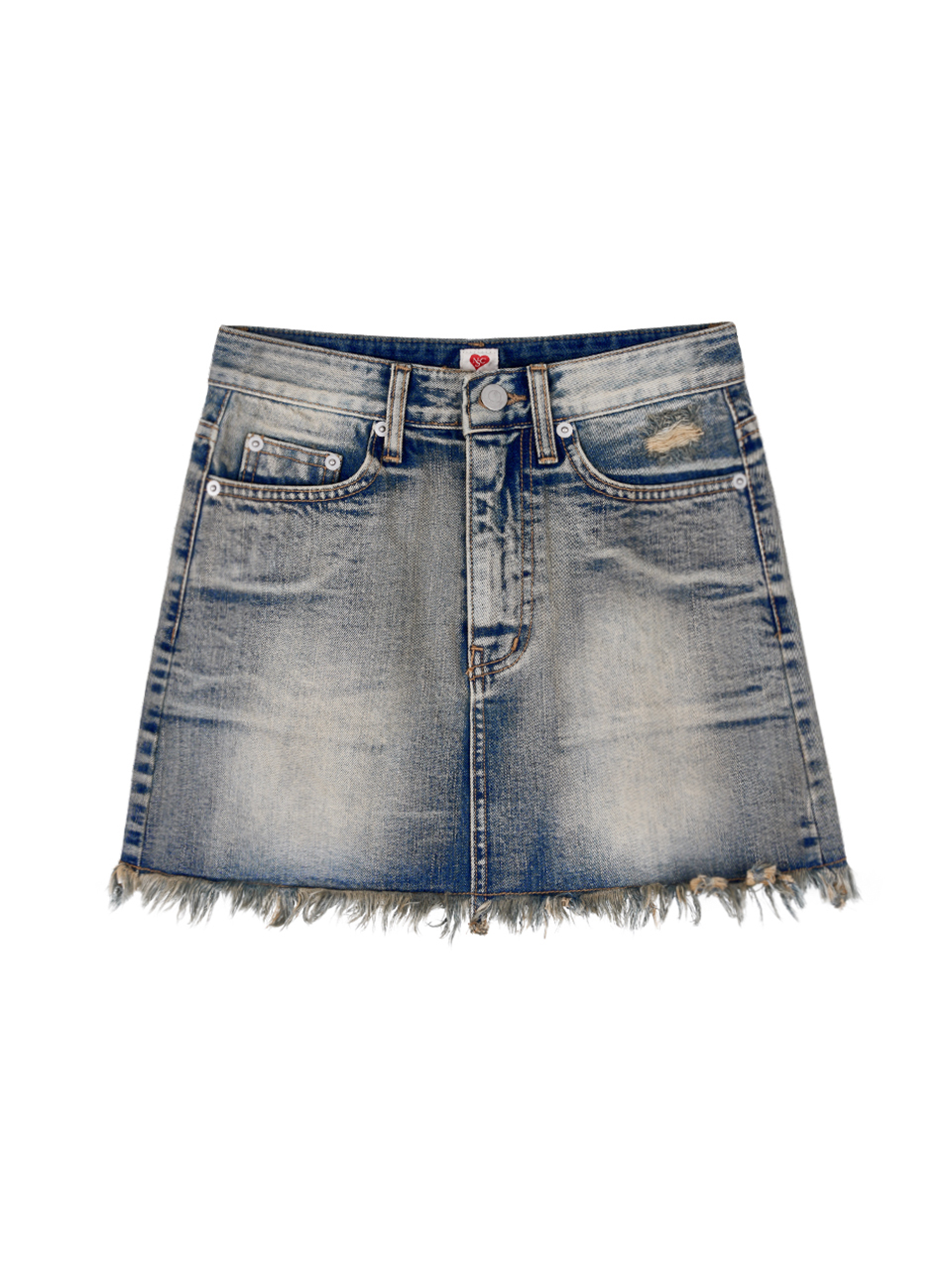 ワンピース Lettering Denim Mini Skirt Indigo Blue Lettering Denim Mini Skirt (Indigo Blue) - 네이키드서프클럽