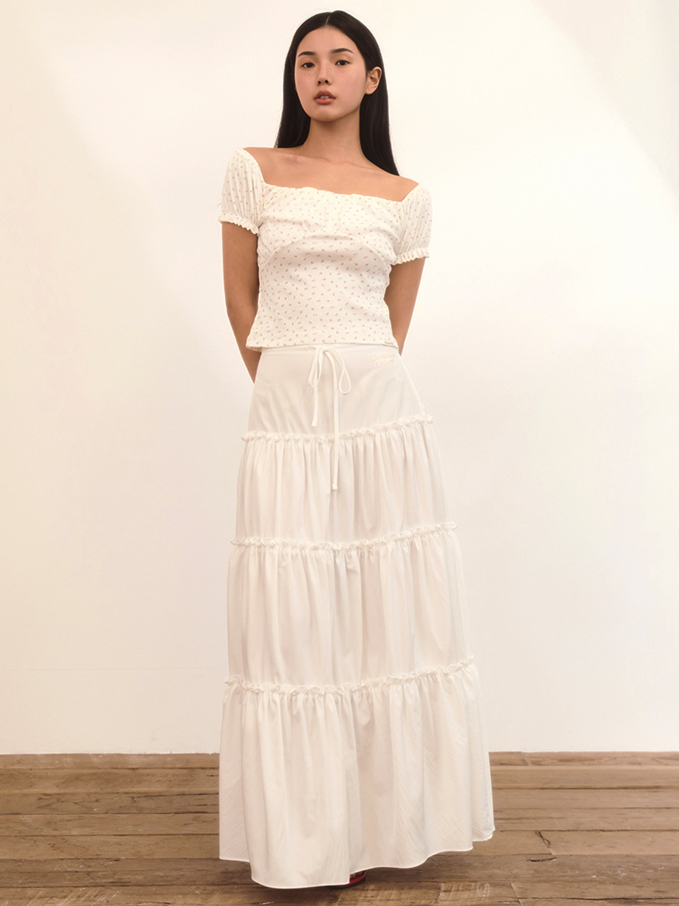 【NONCODE】Celine shirring long skirt Pleated long skirt – Weili Zheng