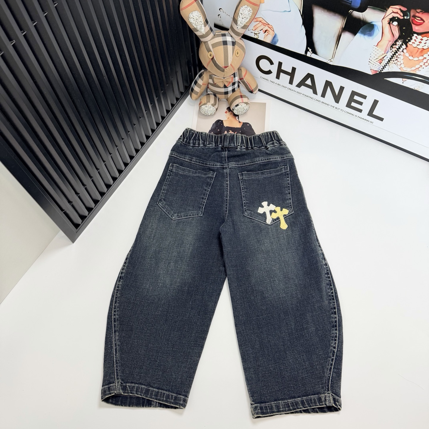 크롬하츠 크로스 패치 키즈 데님팬츠 - 헬로우몽
