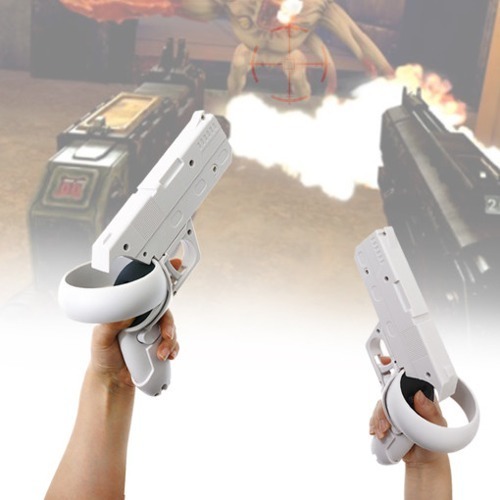 오큘러스 퀘스트 2 건스톡 권총 그립 컨트롤러 가상현실 총 게임 VR장비 그레이 OQ-012
