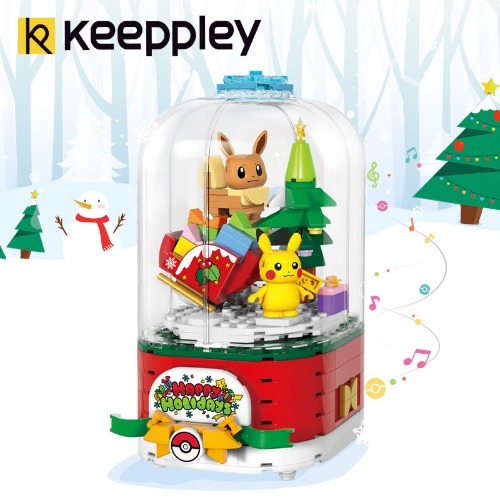 KEEPPLEY 정품 포켓몬스터 오르골 레고블럭 뮤직박스