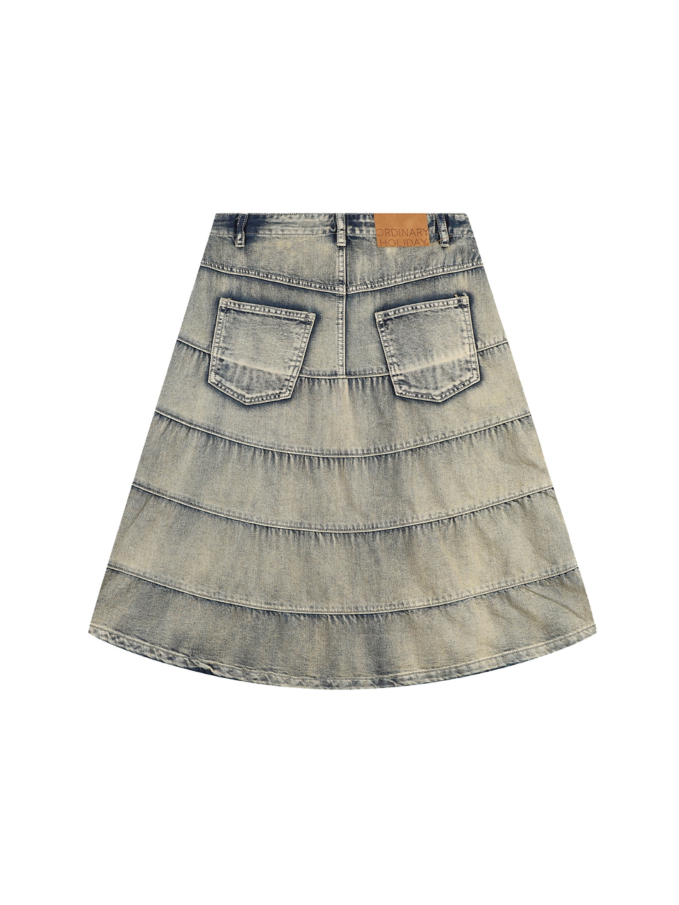 韓国商品/ORDINARY HOLIDAY FLARE MIDI DENIM SKIRT FLARE MIDI DENIM SKIRT [BLUE] - ORDINARY HOLIDAY