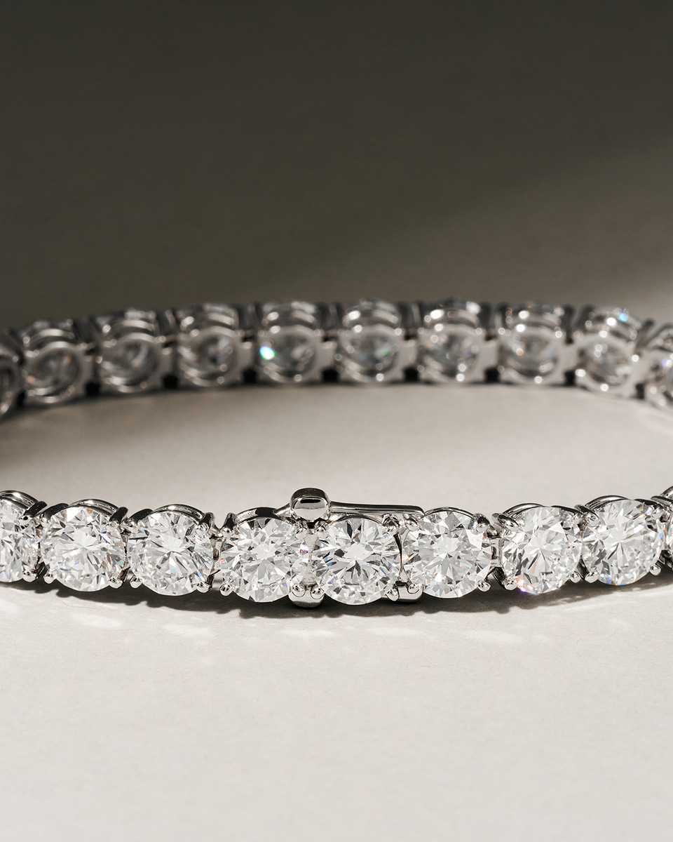 1캐럿 화이트 랩다이아몬드 테니스 팔찌