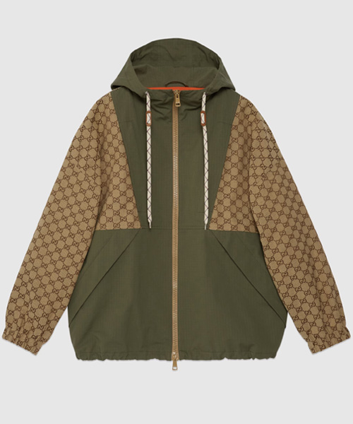 GG 코튼 캔버스 지퍼 자켓
