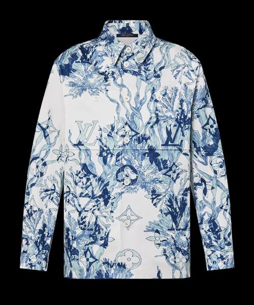 프린티드 코튼 오버 셔츠