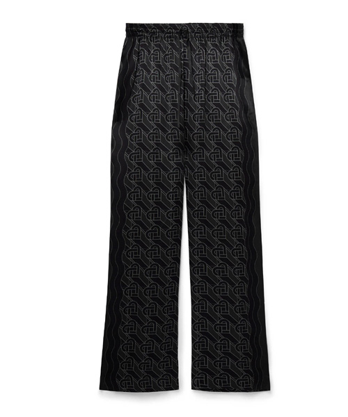 하트 모노그램 실크 팬츠
