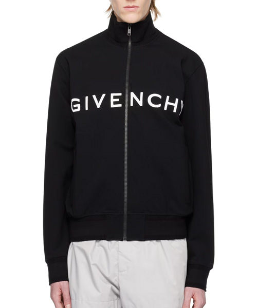 블랙 자수 트랙 자켓