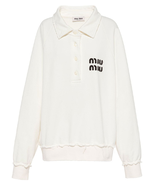 로고 패치 폴로 스웻셔츠