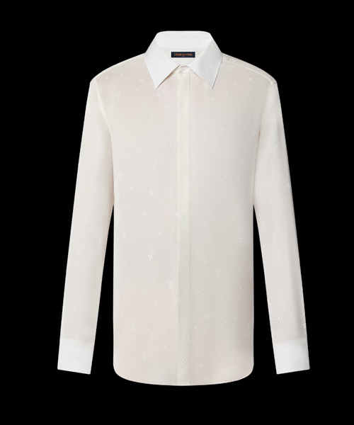 실크 블렌드 롱 슬리브 셔츠