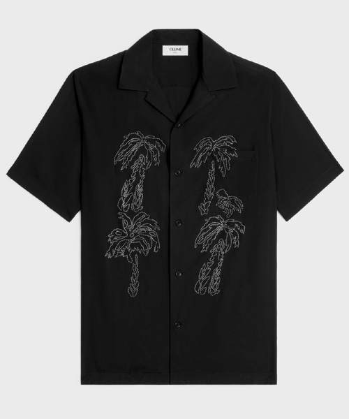 비스코스 자수 하와이안 셔츠