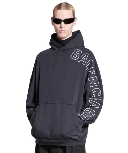 OUTLINE 오버사이즈 후드 페이드 블랙