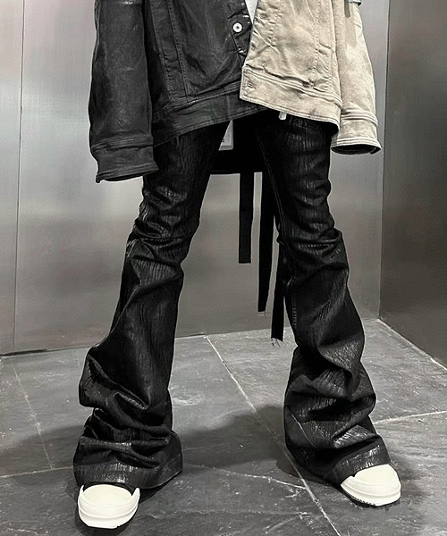 코팅 부츠 컷 팬츠